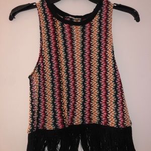 Zara rainbow knit blouse